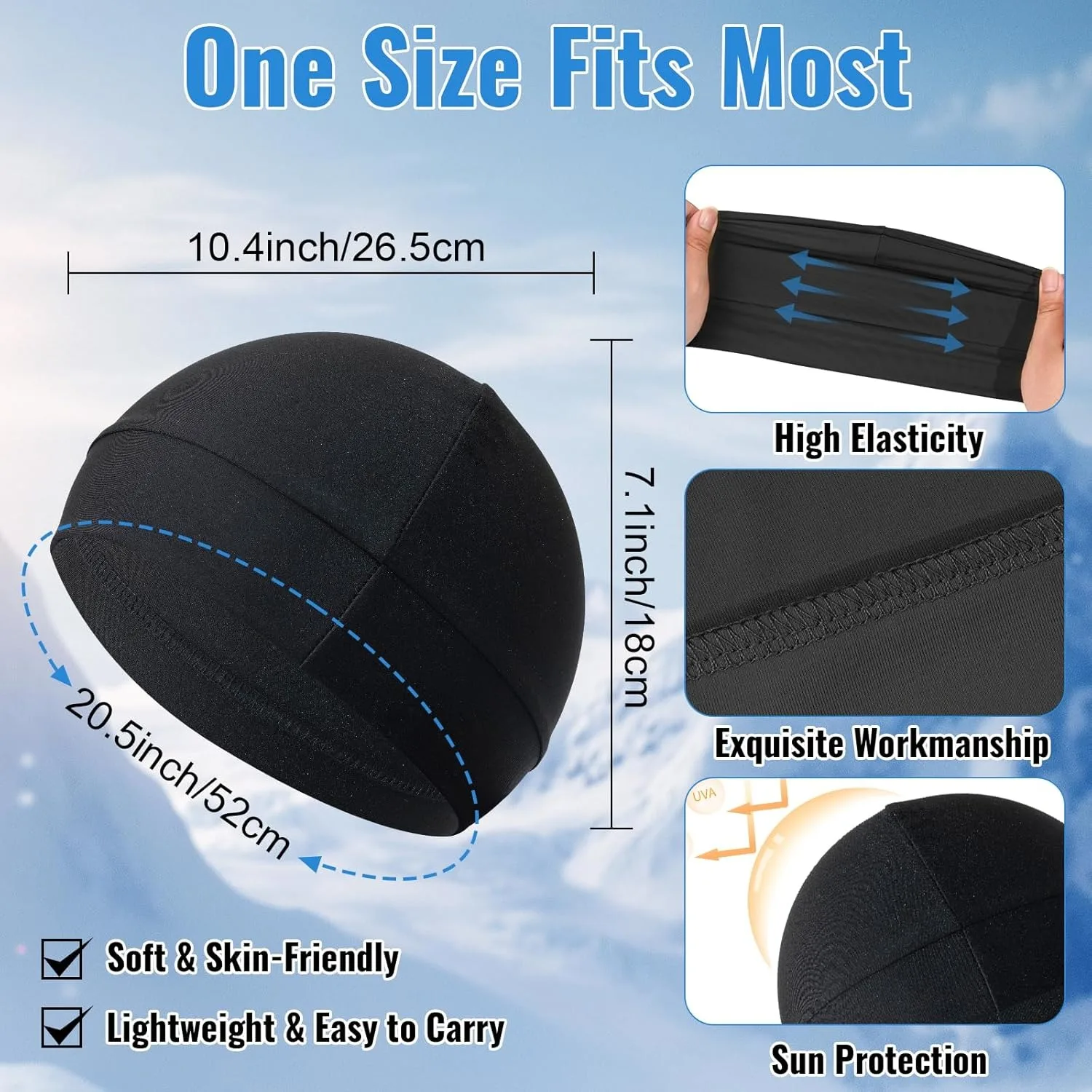 Cooling Skull Cap Helmet Liner for Cycling and Running
