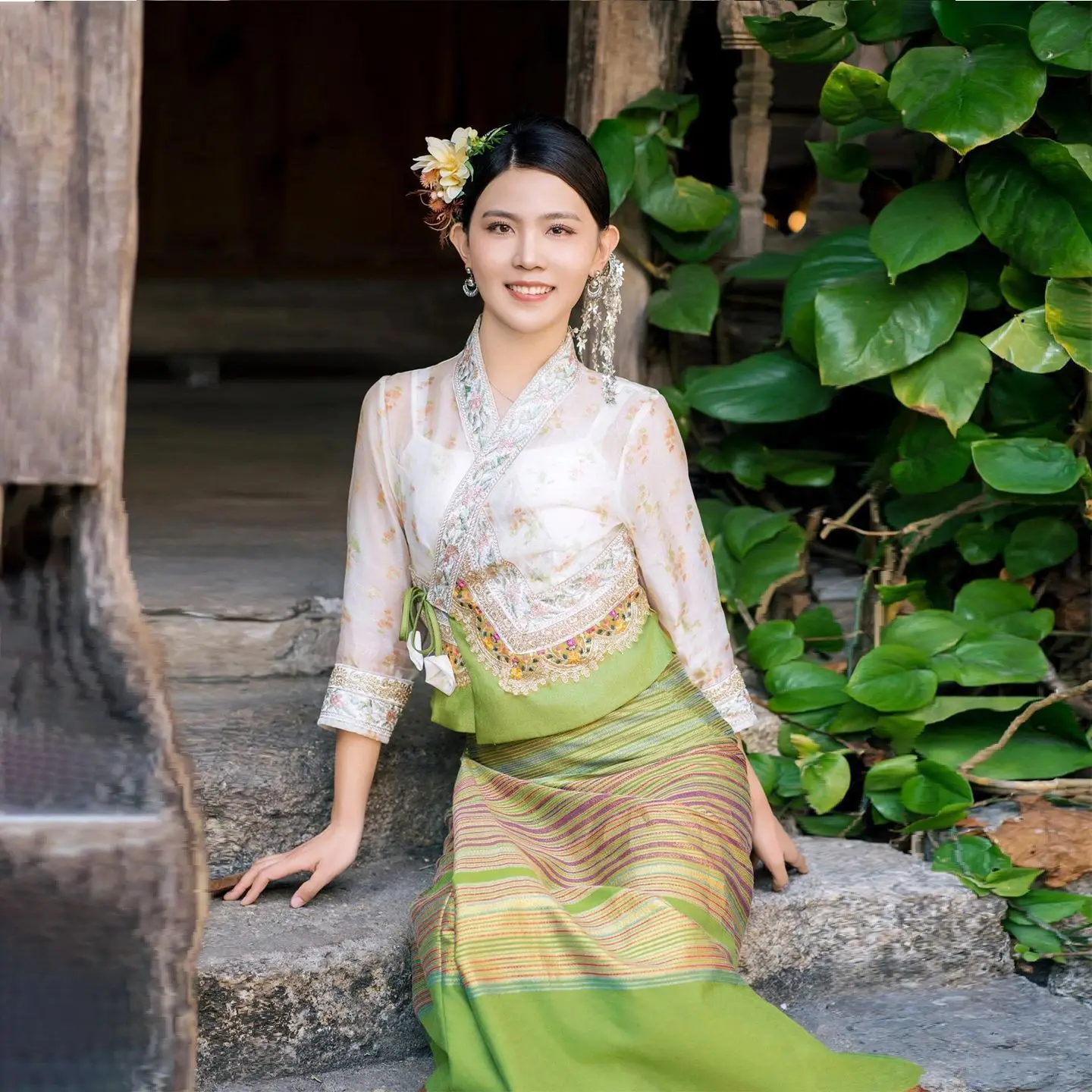 Thailandia Myanmar donna Dai abbigliamento danza etnica spettacolo costume Dai abbigliamento tradizionale estate Dai outfit