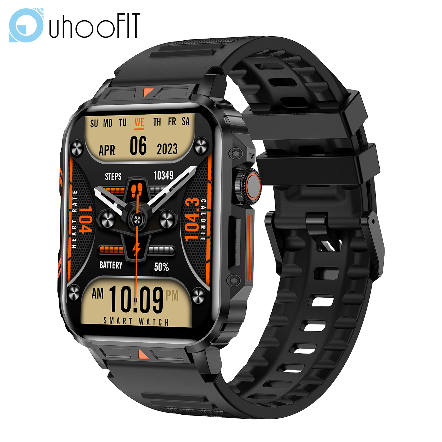 Uhoofit L81 ساعة ذكية 1.95 بوصة شاشة ملونة بلوتوث دعوة الرياضة جهاز تعقب للياقة البدنية IP68 مقاوم للماء ساعة ذكية للرجال والنساء