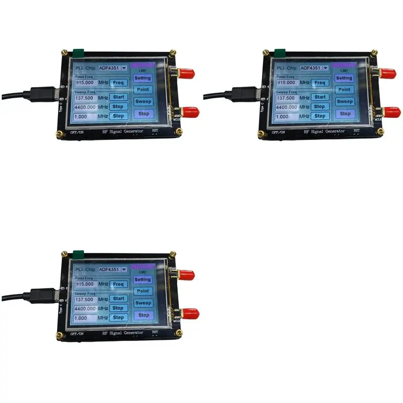 

3Set RF Signal Generator With USB Cable Touch Screen ADF4351 35M-4.4G RF Signal Generator PLL Generator