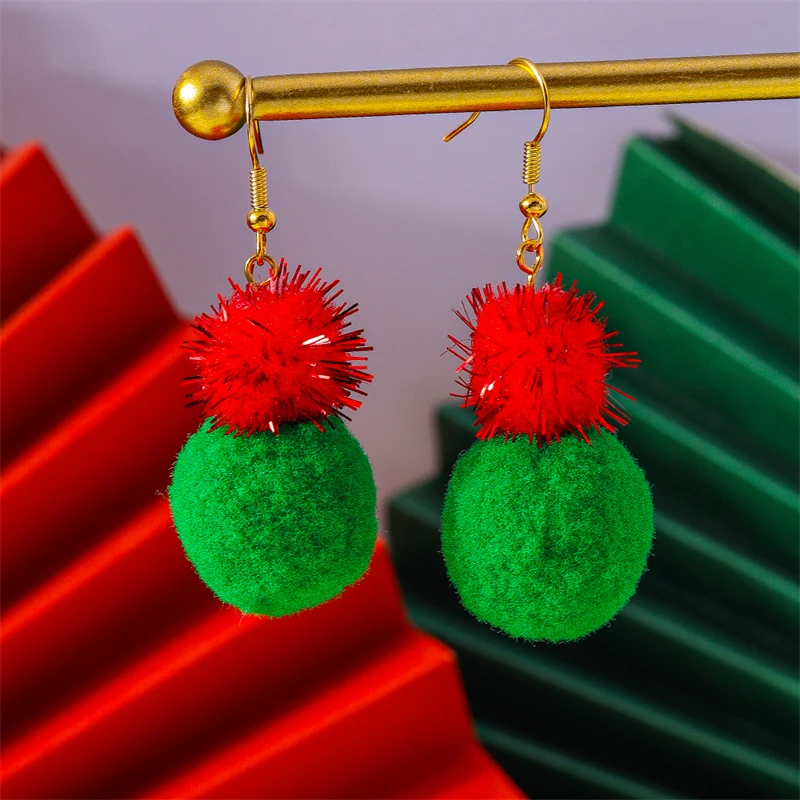 Modische handgefertigte Kugel-Ohrhänger für Frauen und Mädchen, Weihnachts- und Festtagsschmuckgeschenke – Detail 2