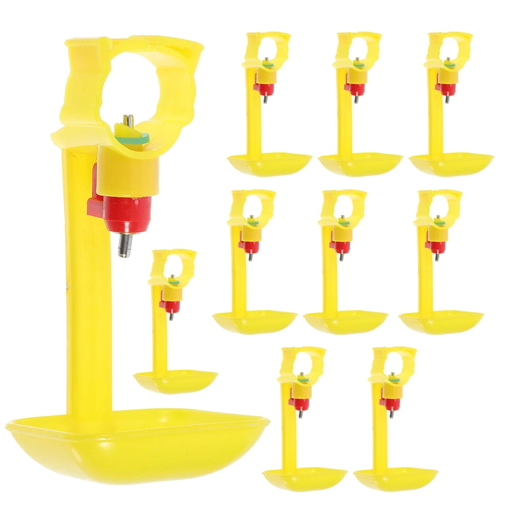 

10pcs Chicken Waterer Automatic Drinking Fountain Poultry Feeding Cup Coop Waterers Suitable Chickens Pigeons Quail Pets Farm