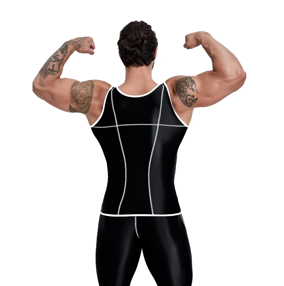 AMORESY Uranus Series, глянцевые облегающие спортивные дышащие жилеты из спандекса, высокоэластичные, впитывающие пот, спортивные штаны для бега