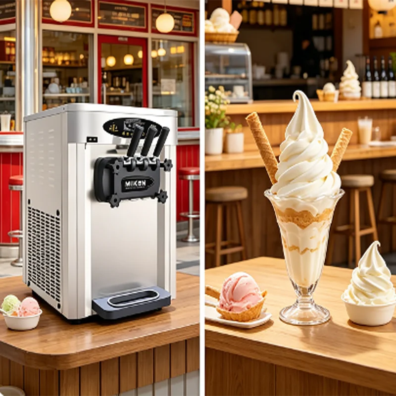 Ice Cream Machine Commercial Small Vertical Desktop Sundae Cone   Ice Cream Machine Automatic Ice Cream Machine