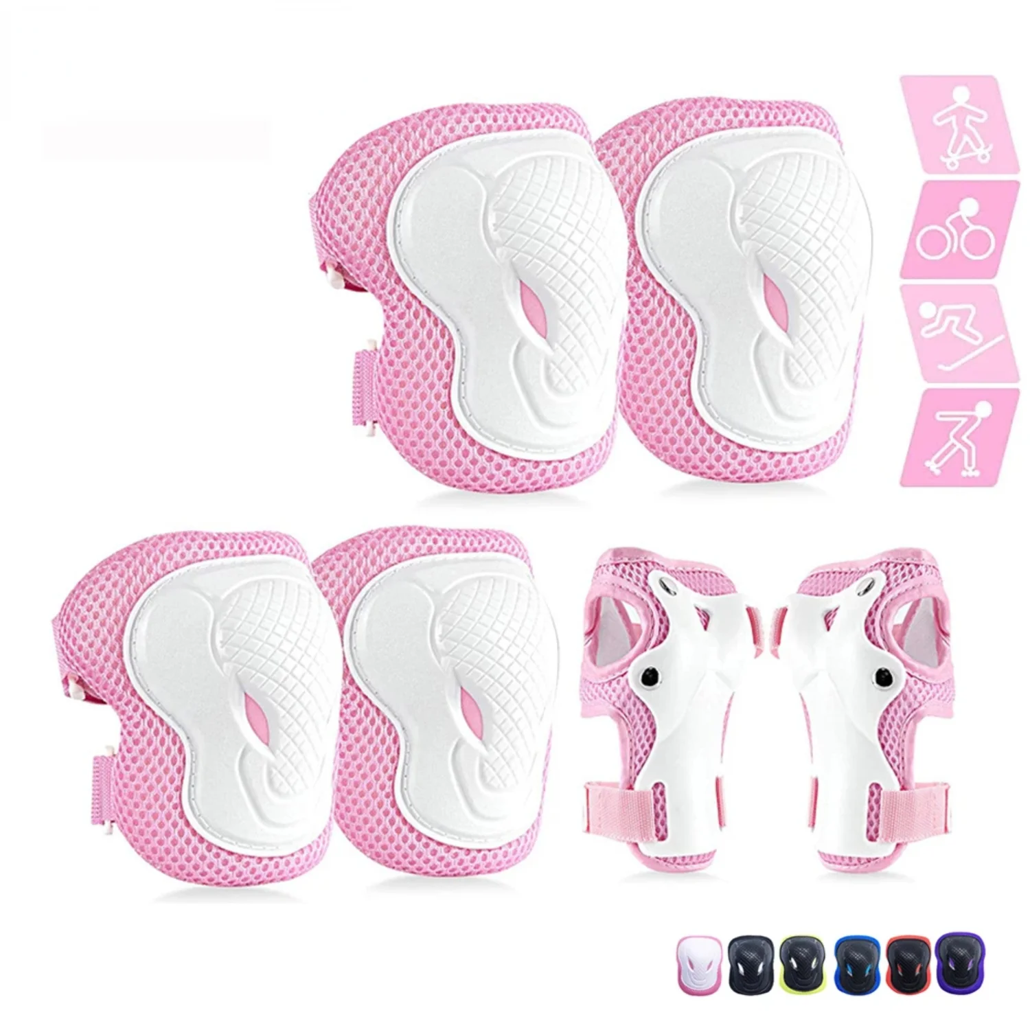 

Youth Protective Gear Set, Knee Pads and Elbow Pads Wrist Guard Protector Scooter, Skateboard, Bicycle Shin guards soccer Legs