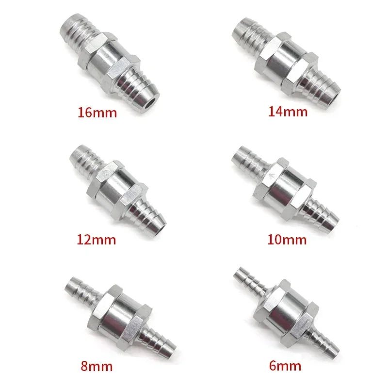 1/5pcs One Way Valve 6/8/10/12/14/16mm Aluminium Alloy Non Return Check Waves One Way Fit Carburettor Low Pressure Fuel System