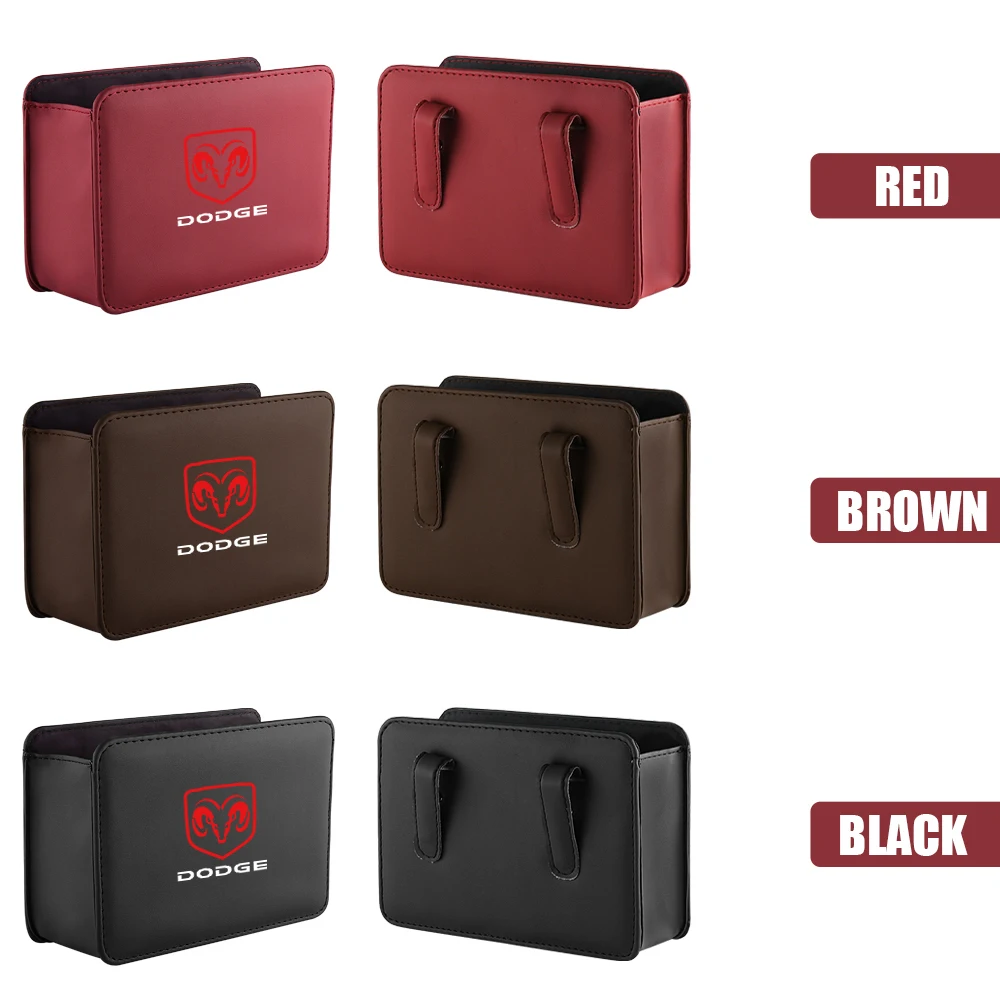 Bolsa organizadora de couro para assento de carro, acessórios para Dodge Durango Caliber Dakota Neon SRT SXT Nitro Avenger Viper