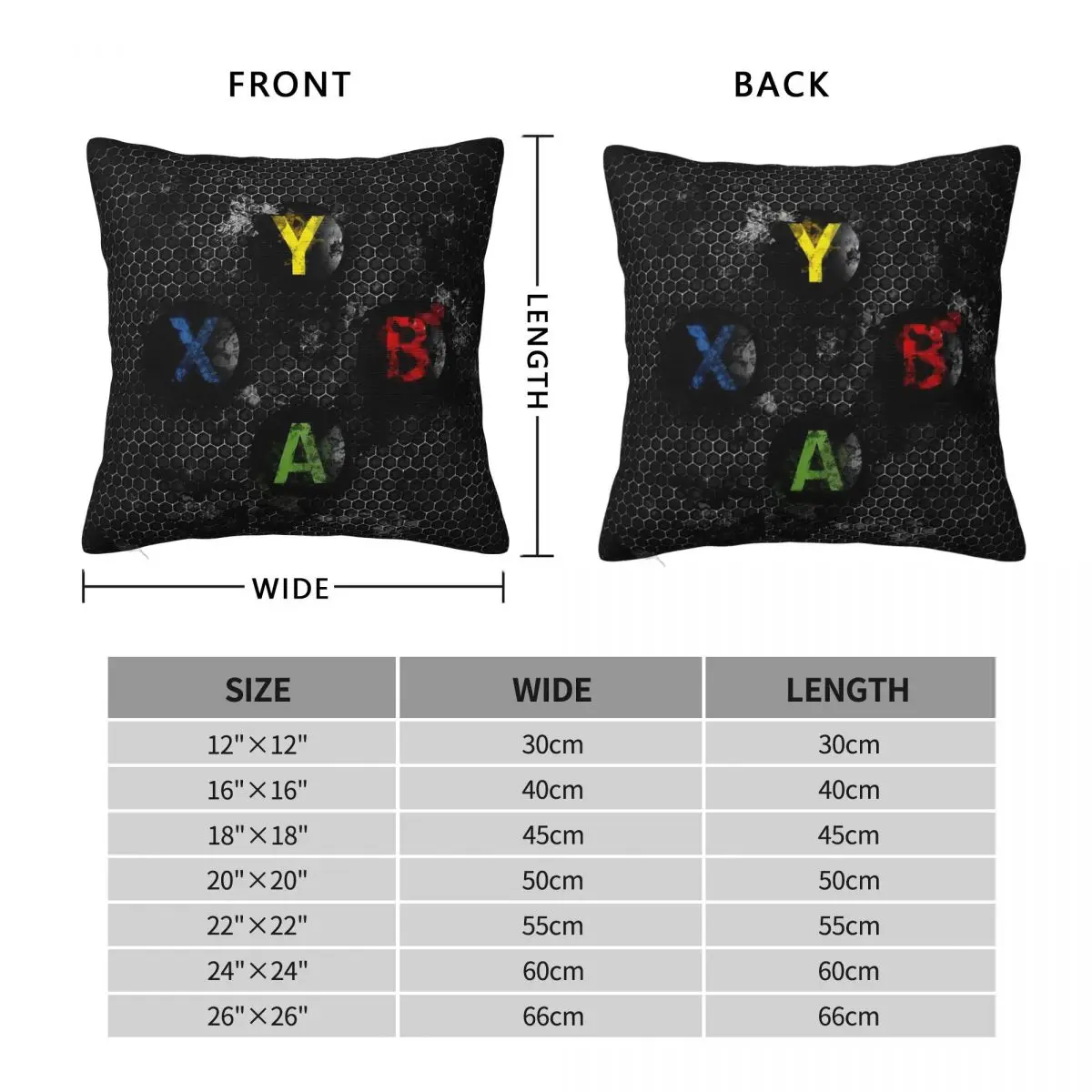 Games Controller Buttons Square Pillowcase Polyester Linen Velvet Printed Zip Decorative Throw Pillow Case Bed Cushion Case