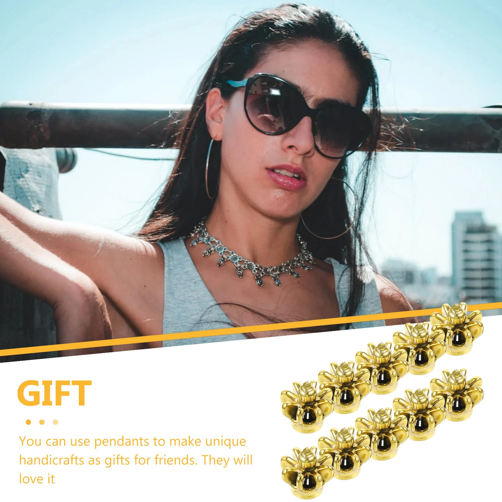 10 ciondoli creativi a forma di corona per accessori di gioielli fai da te, perline a forma delicata, decorazione regalo ideale per gli amici amanti