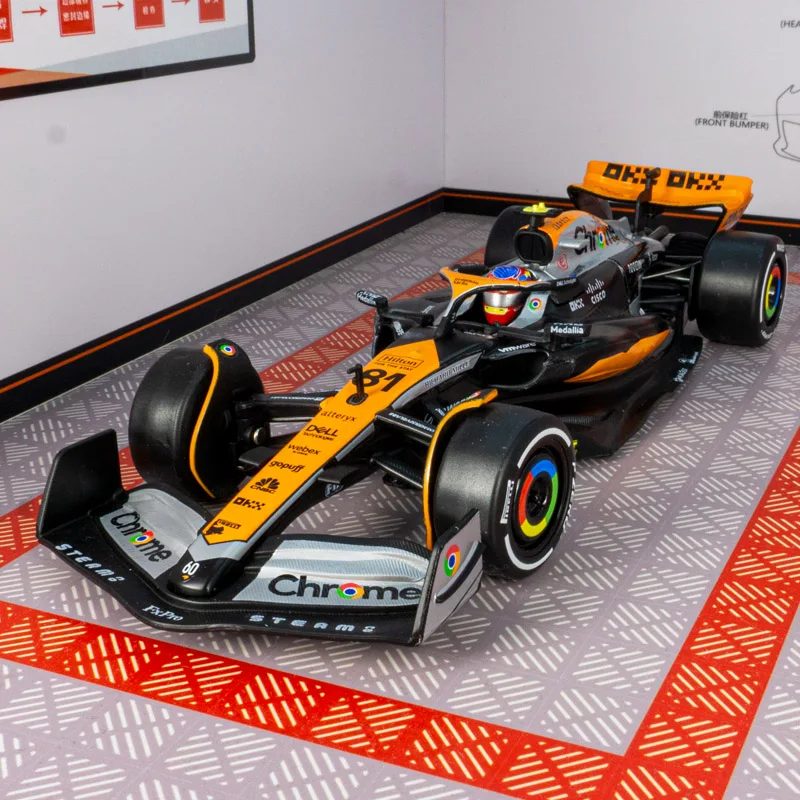 CCA 1:24 ماكلارين MCL60 UK F1 سباق سبيكة نموذج ثابت زخرفة السيارة العجلة الأمامية يمكن تدوير