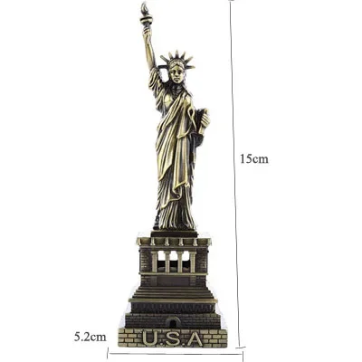 Statue de modèle d'architecture de bâtiment de renommée mondiale en métal, Souvenir touristique, déc