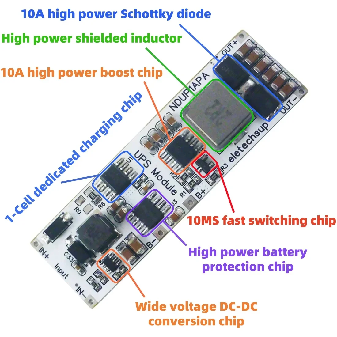 High Efficiency Large Power DC 5V 6V 9V 12V 15V 24V UPS Module IN-OUT 3.7V 4.2V Lithium Battery Charger Discharge Home Network