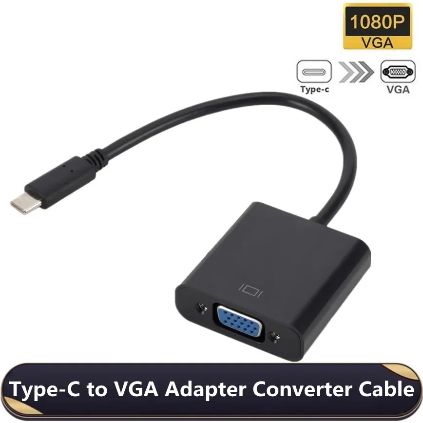 

Type-C USB 3.1 to VGA Adaptor for MacBook Pro MacBook Air 2019 Chromebook Samsung Galaxy S9/S8USB C to Female VGA Cable Adapter