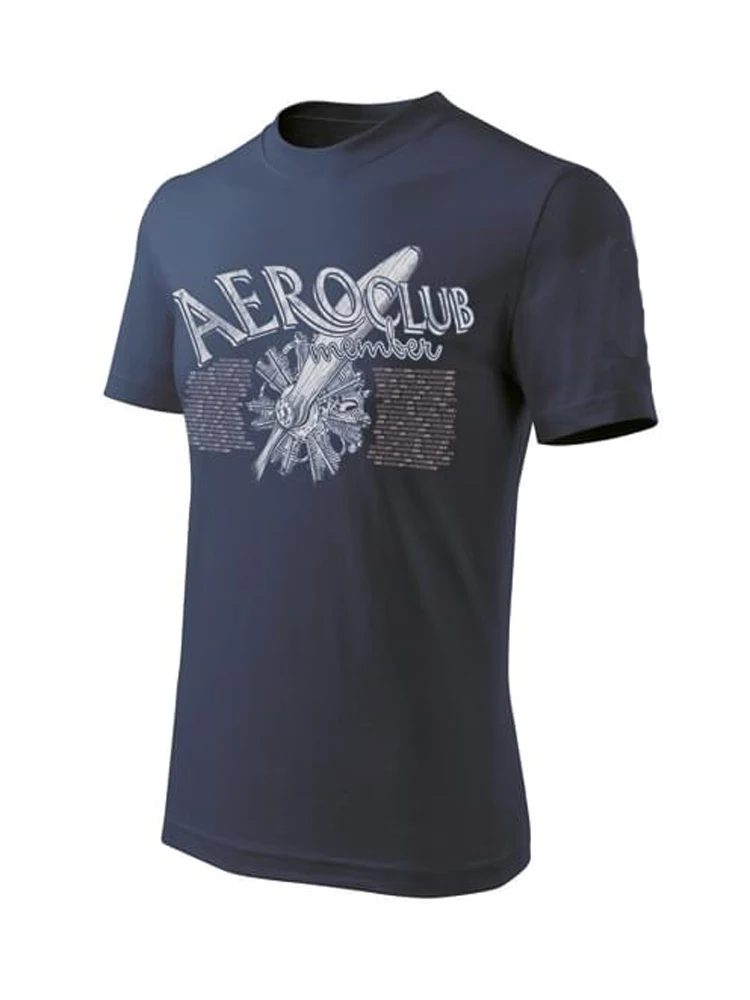 Aeroclub Member Propeller Engine Aviation Theme T-Shirt 100% Cotton O-Neck Short Sleeve Casual Mens T-shirt Size S-3XL