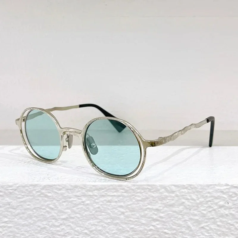 

Maske H11 Thin Frame Alloy Round Sunglasses UV400 Outdoor New Designer Small face Suitable Optical Retro Eyeglasses with Case