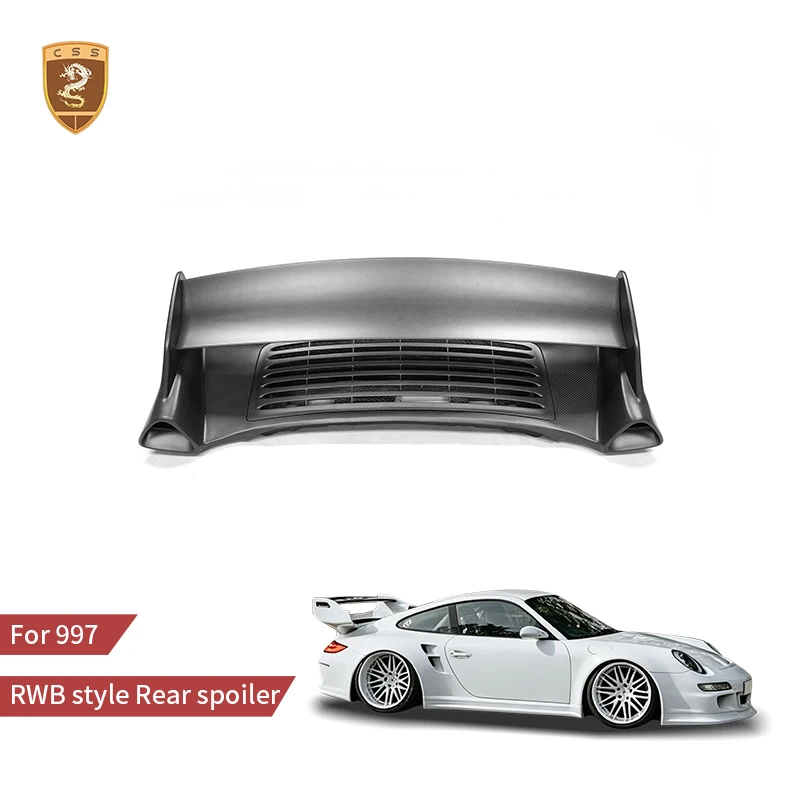 Matte Finish Dry Carbon Fiber RWB Style Rear Wing For Porsche 911 997 2004-2012 Auto Trunk Spoiler Exterior Modification Parts