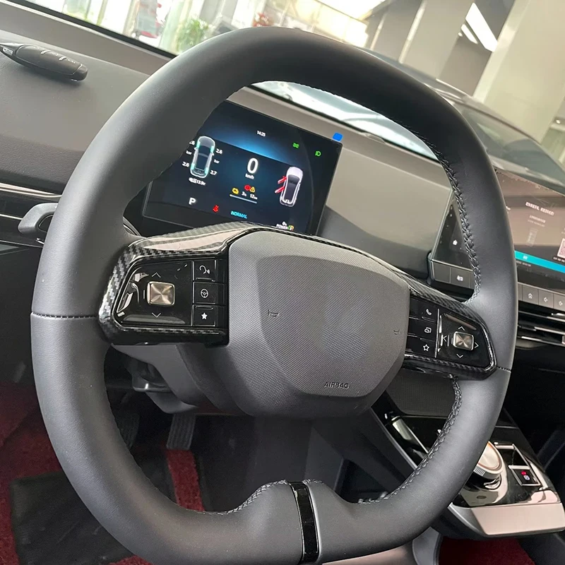 For MG4 MG 4 EV 2024 2023 2022 Carbon Fiber Style Steering Wheel Trim Cover Car Accessories