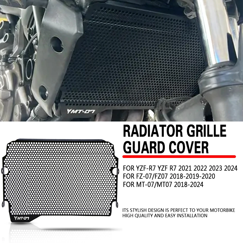 Motorcycle Radiator Grille Guard Cover For Yamaha MT-07 FZ-07 MT07 MT 07 2014-2024 2023 2022 2021 FZ07 Fuel Tank Protection