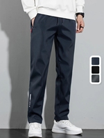 2025 Men's Casual Straight Pants Stretch Elastic Waist Jogger Korean Classic Blue Black Gray Male Brand Trousers Plus Size