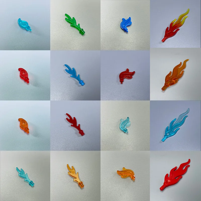 MOC Bricks Fire Flame Feather 85959 6126 64647 Assembles Particles DIY Part Educational Toys For Children Kid Chrismas Gift