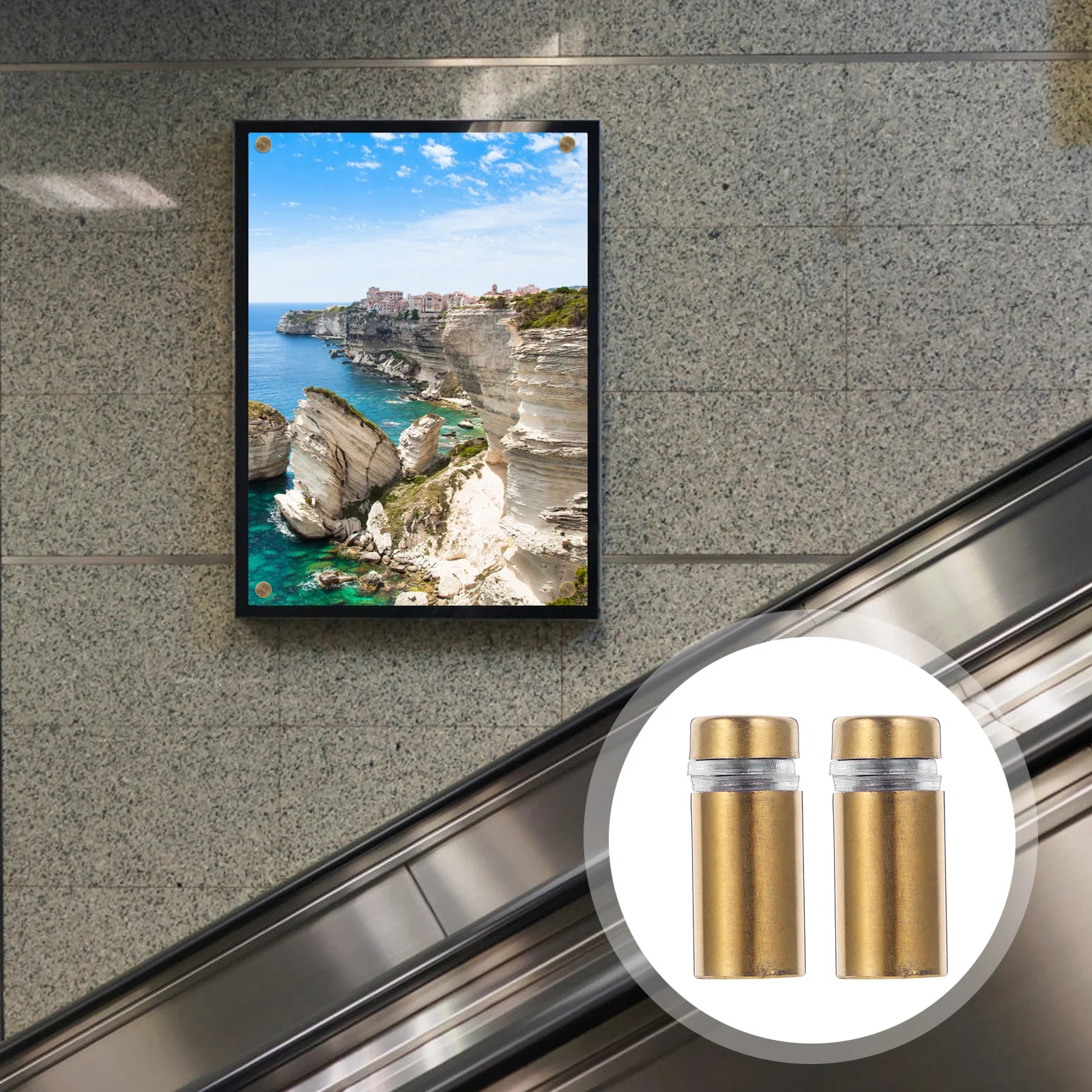 

10Pcs Standoff Screws Stainless Steel Solid Metal Mounting Hardwares for Indoor Outdoor Advertising Sign Boards