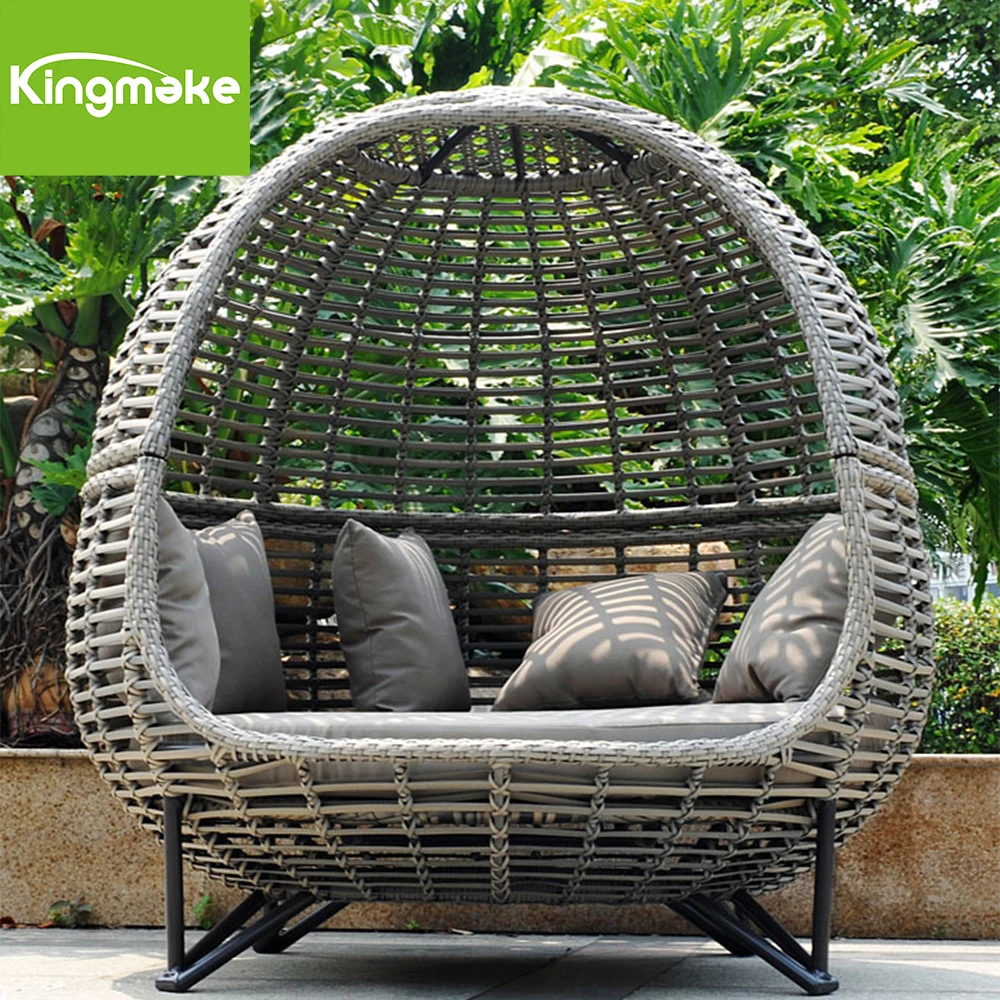 Modern Rattan Lounge Chair Aluminum Pool Sunbed Outdoor Daybed Rattan Garden Sun Lounger Wicker Day Bed For Sale