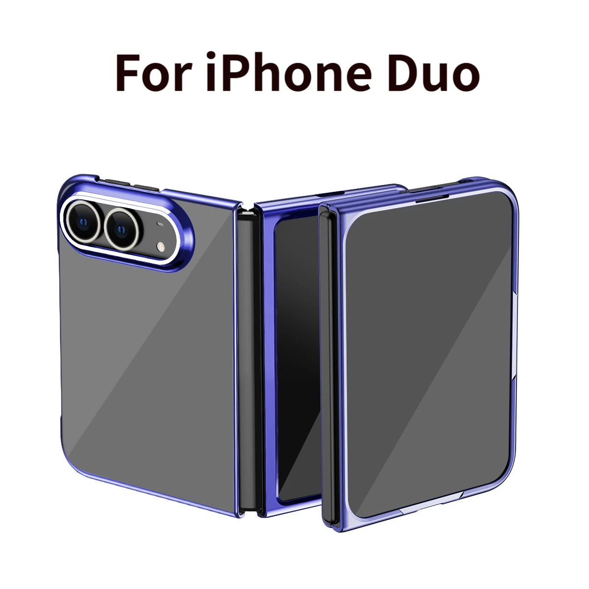 Suitable For iPhone Duo Folding Screen Protective Case Electroplated Metal Frame PC Hard Case Lightweight Scratch-resistant Case