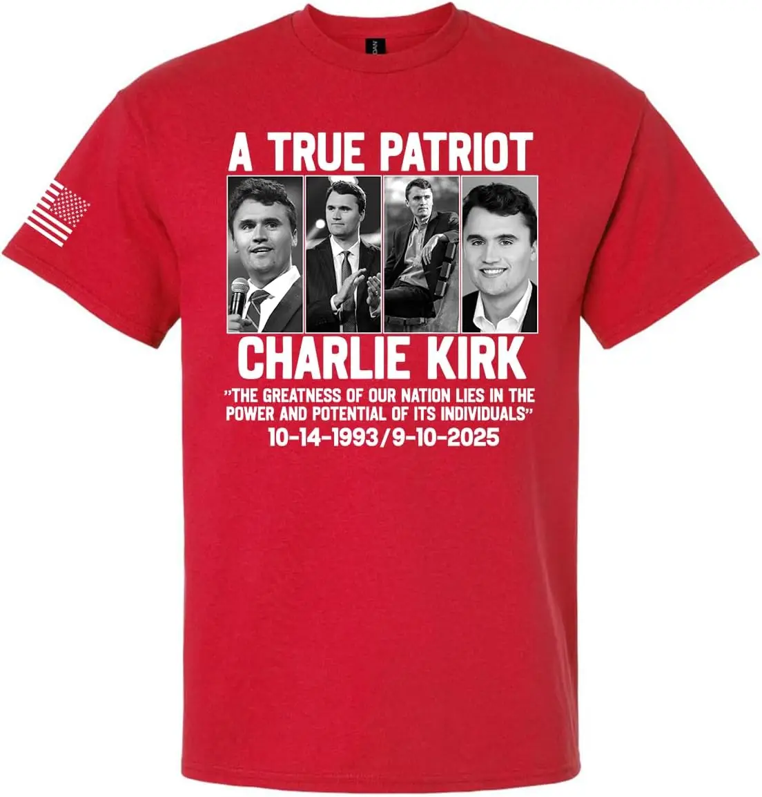 

Patriot Pride Men's Graphic T-Shirt - A True Patriot, Charlie Kirk RIP 1993-2025 Design Graphic T Shirts High Quality Cotton Tee