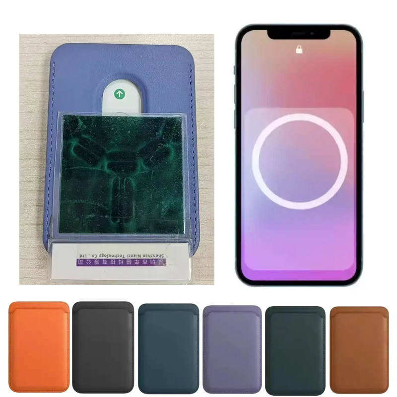 MagSafe Wallet Animation Leder 2-Karten-Halter Aufbewahrungshülle Starker Magnet für iPhone 17 16 15 14 13 12 Pro Max Zubehör