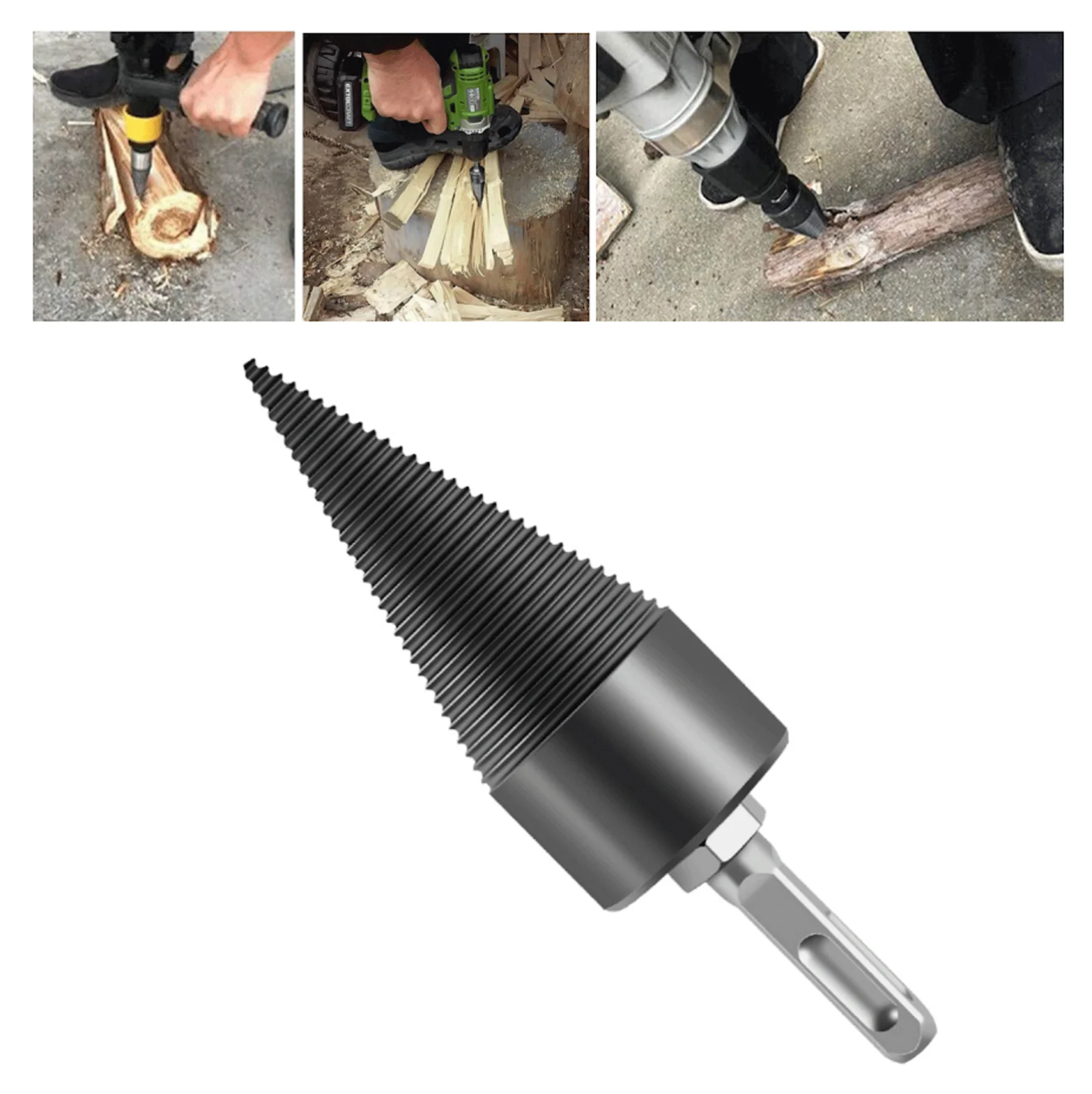 Firewood Chop Wood Drill Bit Splitting Tool Splitting Cone Log Splitter Wood Breaking machine Wood breaker Firewood chopper