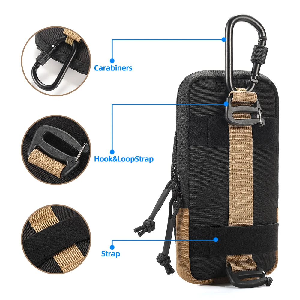 الحقيبة الهاتف الخليوي - حامل حزام الهاتف مول الهاتف الحقيبة حامل الهاتف الخليوي للحزام مع حلقة، أكياس الهاتف الخليوي #3