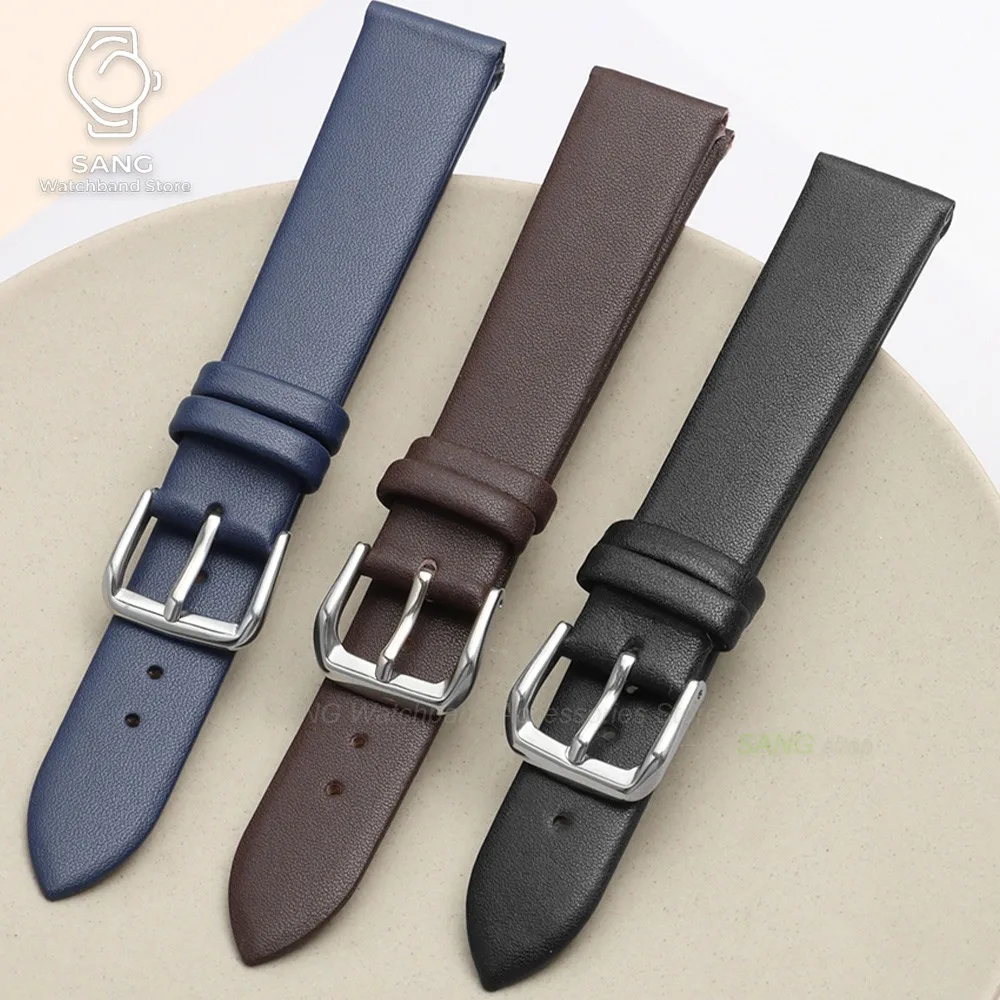 8mm 10mm 12mm 14mm 16mm 18mm 20mm 22mm Universal Watchbands Accessory Ultra-Thin Calfskin Leather Strap for DW Business Bracelet