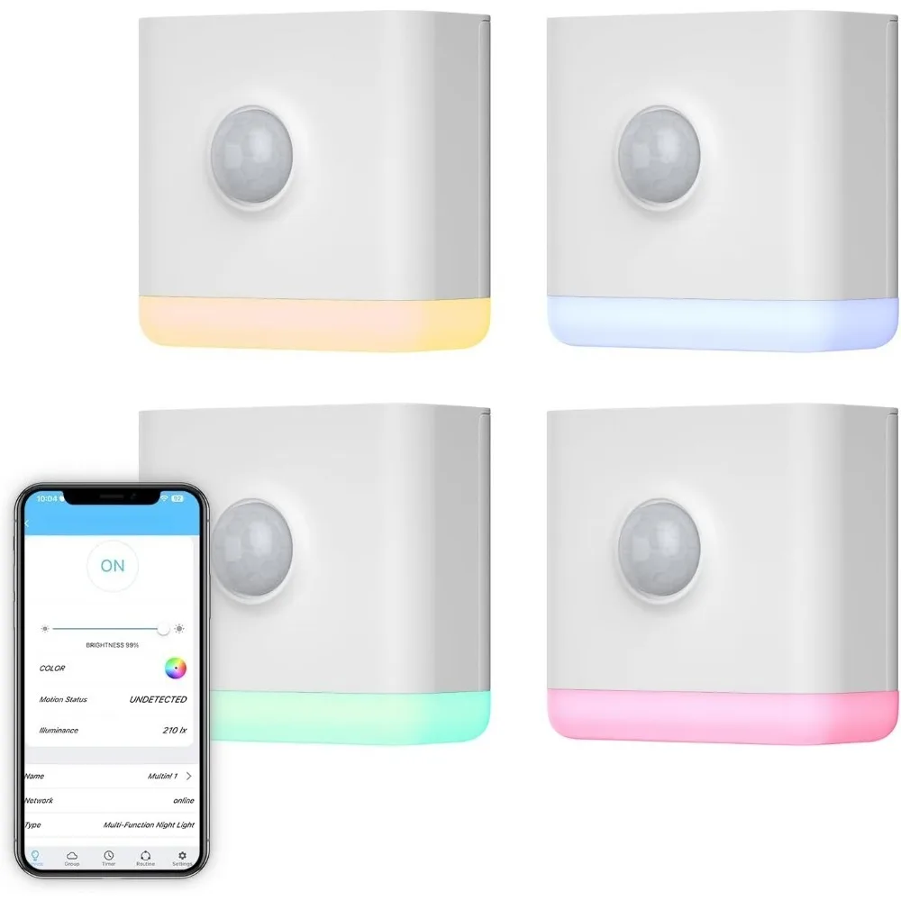 

Multi Function Night Light 4 Pack Zigbee Repeater Motion Sensor Light Sensor RGB Color Night Light