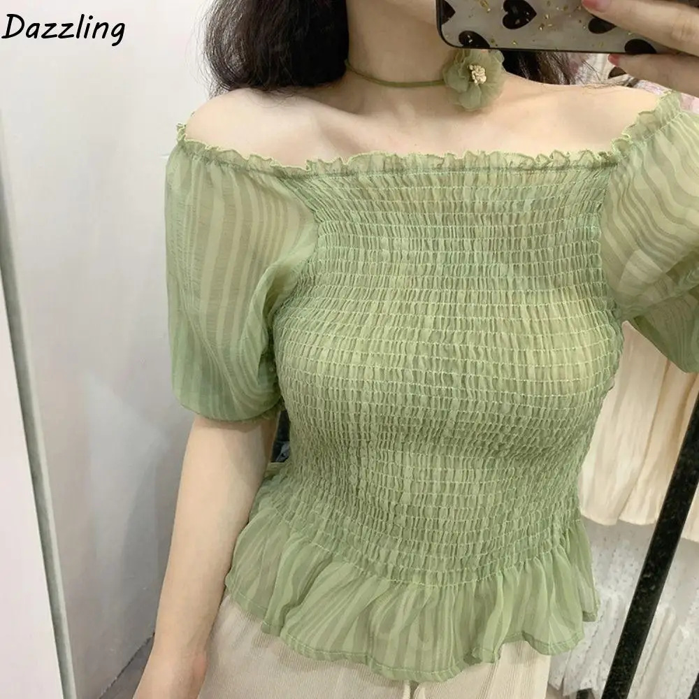 

Fairy Wind Forest Tie Green Floral Collar Silky Jewelry Accessories Choker Necklace Princess Style Vintage Short Necklace Ladies