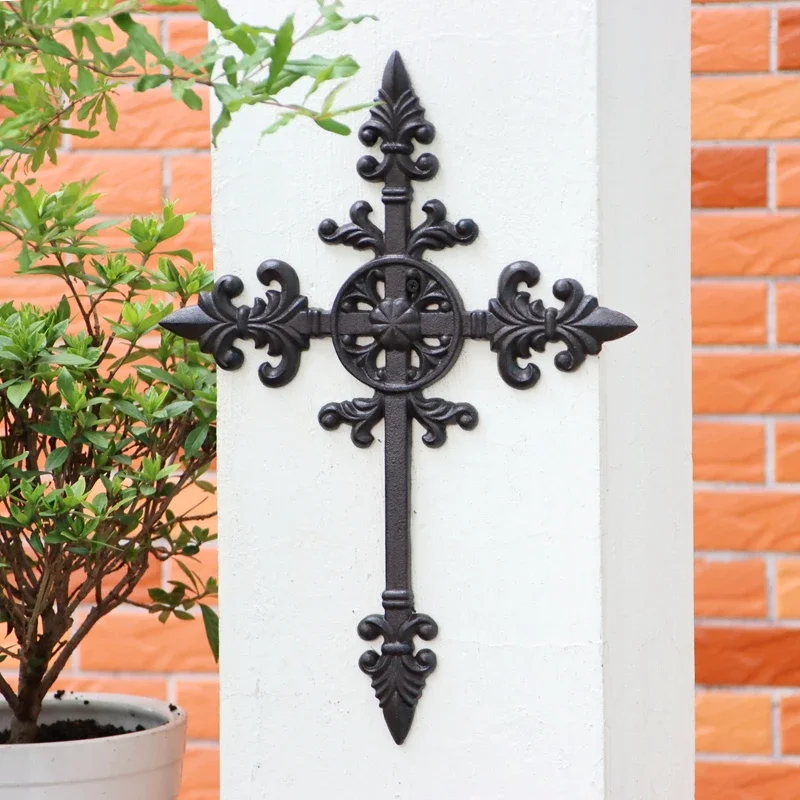 

Retro Large Christian Cast Iron Wall Cross Ornament A B Designs For Church Home Decoration Hand Crafted Metal Crucifix Pendant