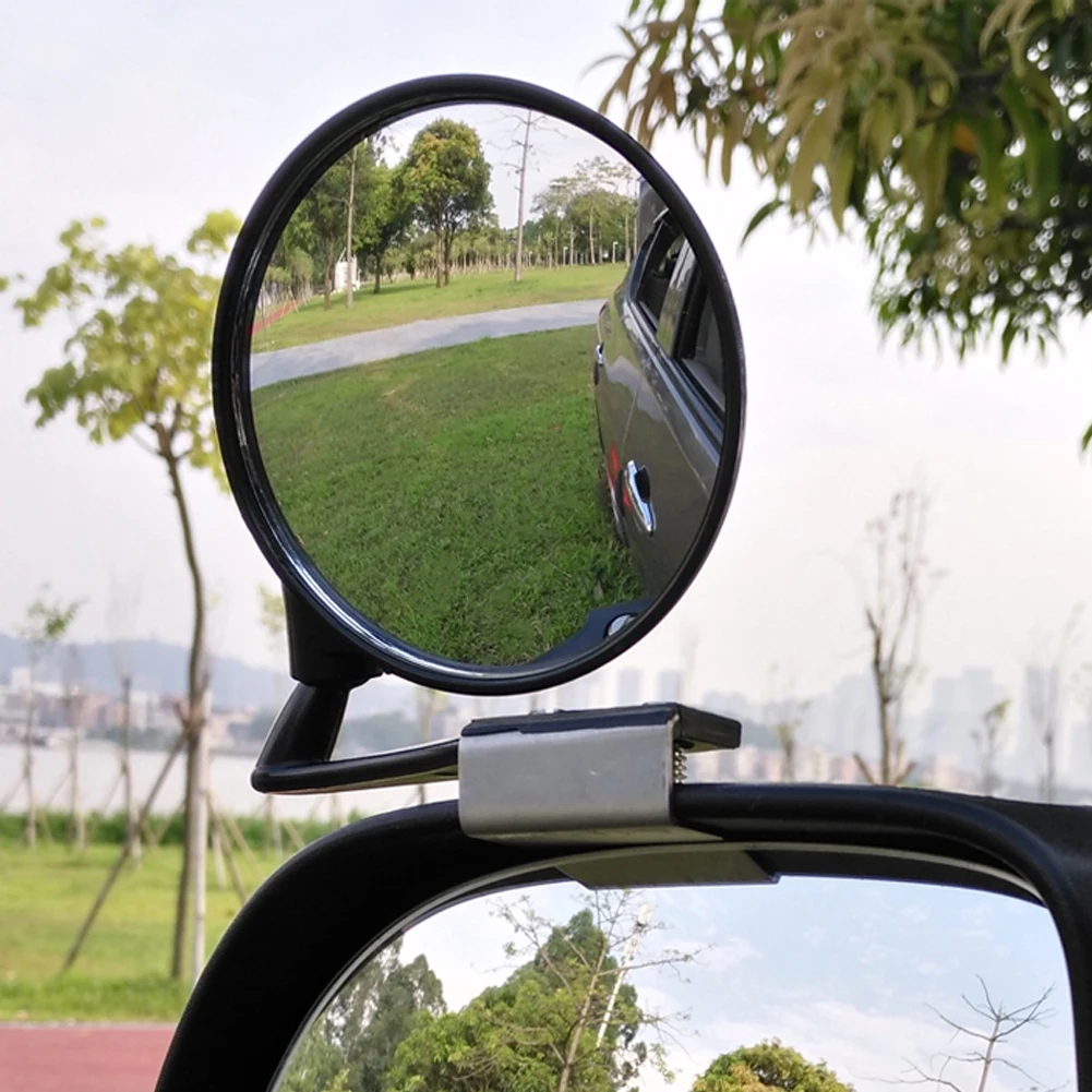 Car Left and Right Front Wheel Blind Zone Mirror 360 Degree Rotation Wide Angle Coach Rearview Mirror Dead Zone Auxiliary Mirror