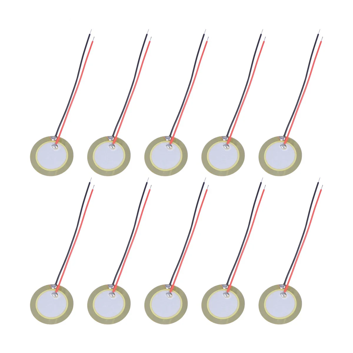 10PCS 20mm Piezo Disc Membraan Elementen Zoemer Koperen Plaat Piëzo Keramische Chips met Leadwires