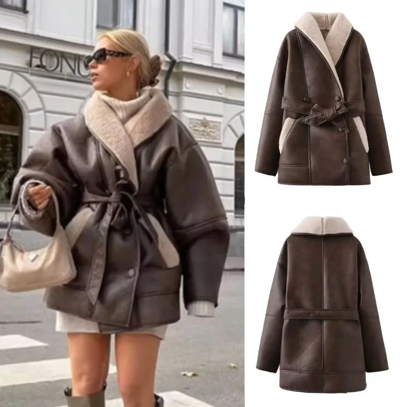 

Женская новая осенне-зимняя меховая интегрированная куртка размера S-L, женская одежда