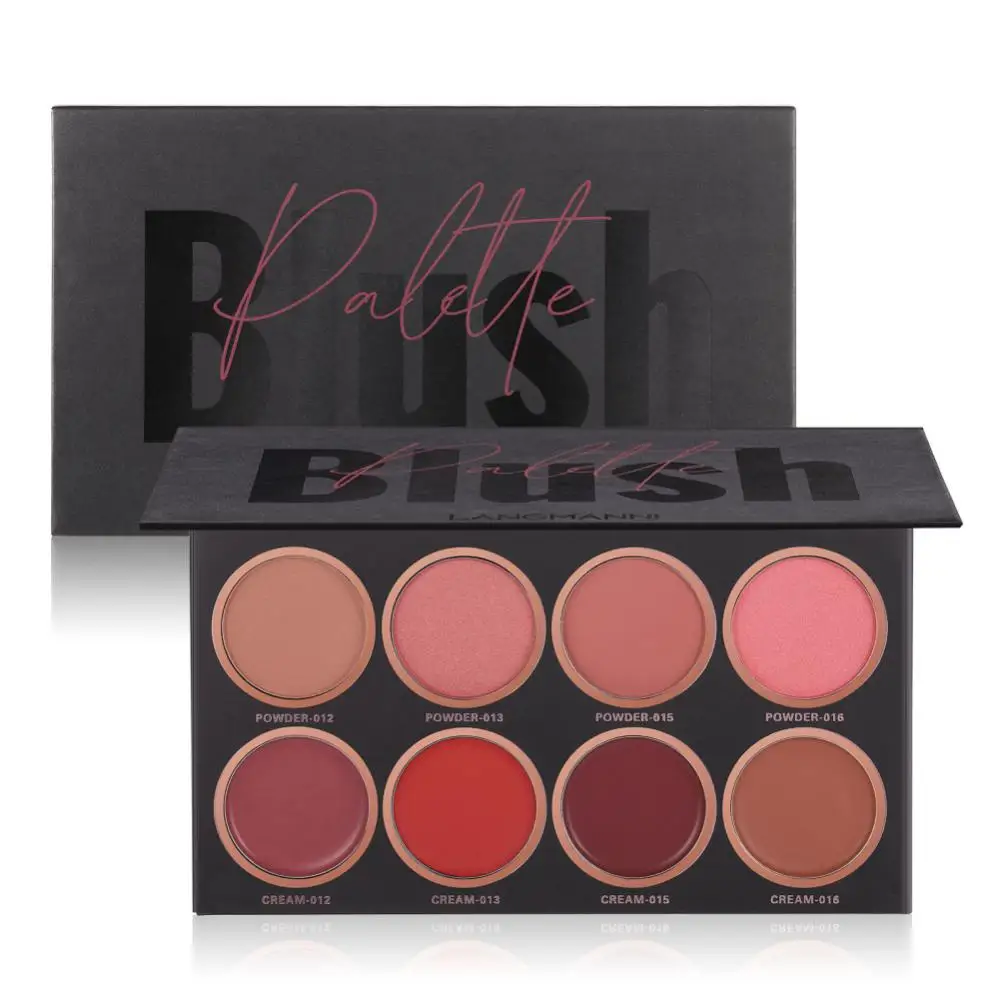 Matte perlmutt erröten natürliche Wangen tönung erröten Wange Rouge Schönheits kosmetik 8 Farben erröten Palette Gesichts kontur erröten Gesicht Make-up