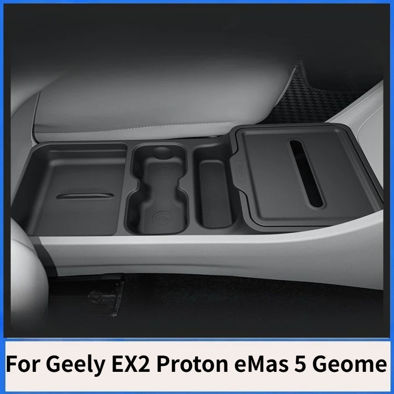 Caja de Almacenamiento Antideslizante para la Consola Central, Accesorio Interior para Auto, Compatible con Geely EX2 Proton eMas 5 Geome EV 2025 2026