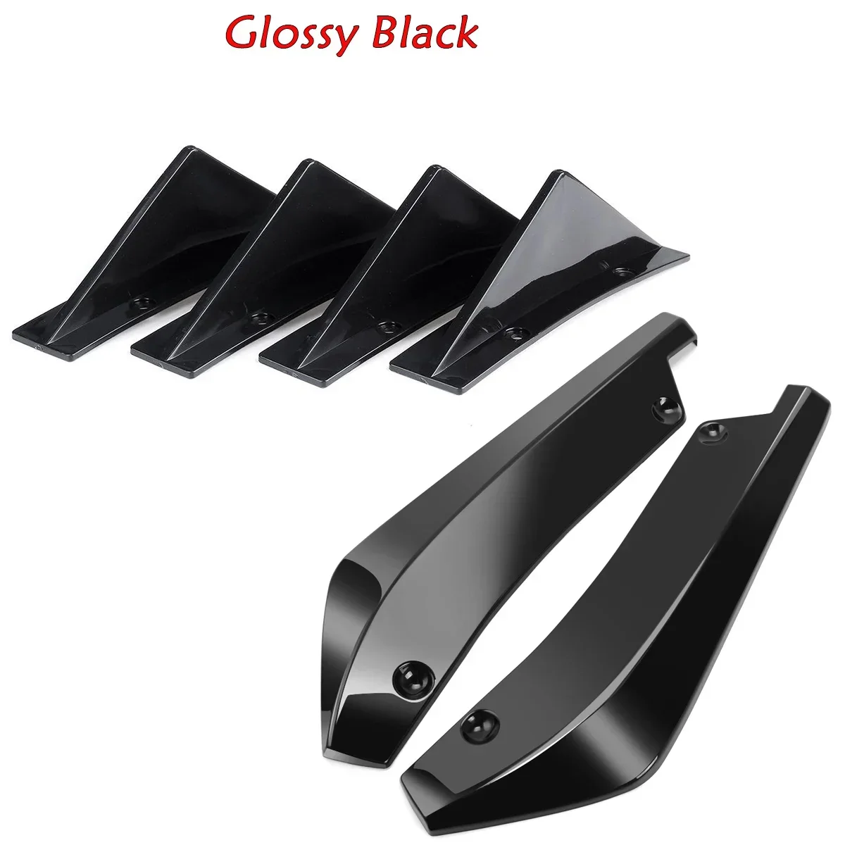 For Chevrolet Chevy Camaro 6PCS Universal 40cm Rear Bumper Spliter Cover + Diffuser Shark Fins Spoiler Set Decor Car Accessories