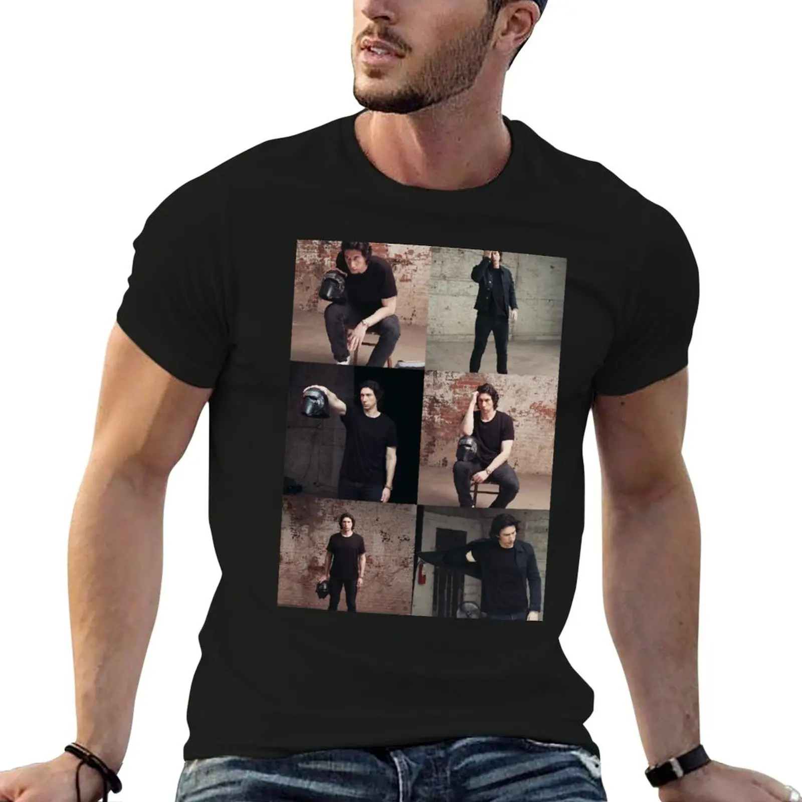 

Adam Driver for Rolling Stone Grid Collage T-Shirt baggy shirts luxury t-shirt t shirts for men cotton