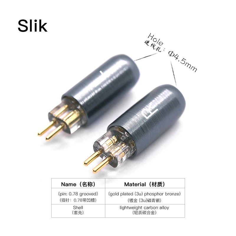 HAKUGEI Slik DIY Custom Pin 0.78 Mmcx Qdc Flat 0.78 Ie200 Ie600 Ie900 A2DC N5005