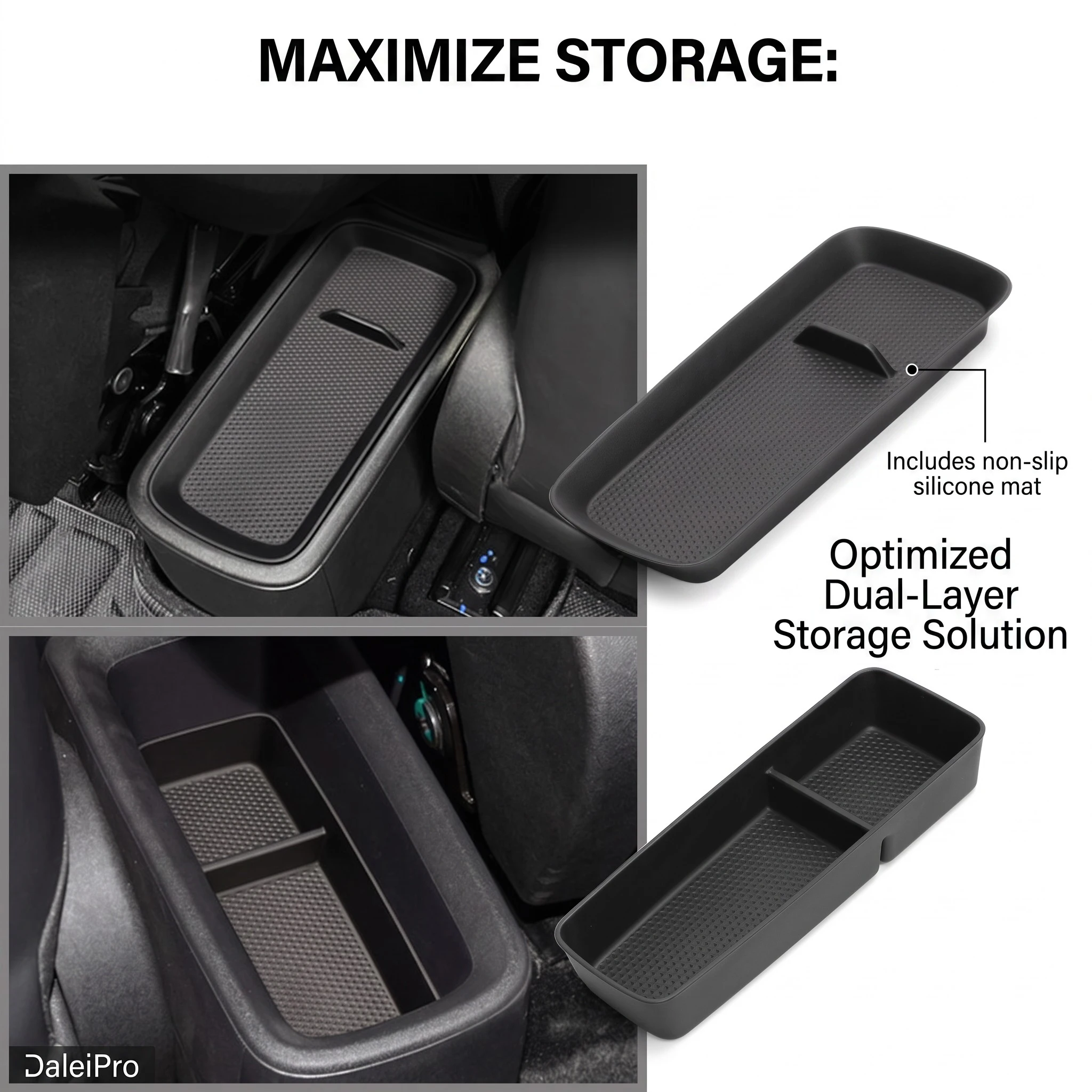 Für BYD Dolphin Surf / Dolphin Mini / Seagull 2023 2024 2025, Aufbewahrungsbox für die hintere Armlehne, TPE-Organizer für die untere Mittelkonsole – Detail 10