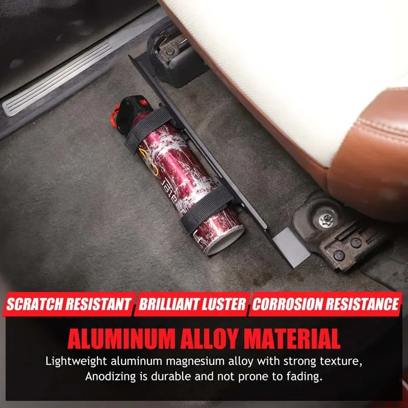 For Cadillac Escalade 2007-2014 Aluminum Alloy Black Car co-driver seat Extinguisher Bracket interior modification accessories 6