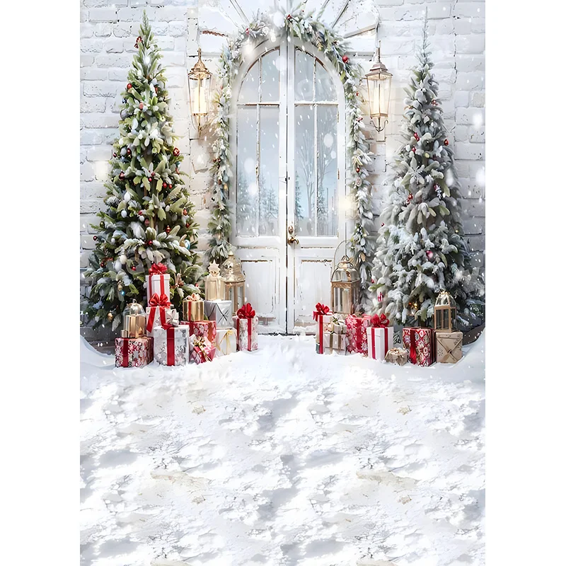 Christmas Day Snowman Photography Backdrop Props Family Xmas Eve Party Decor Living Room New Year Background DZ-01