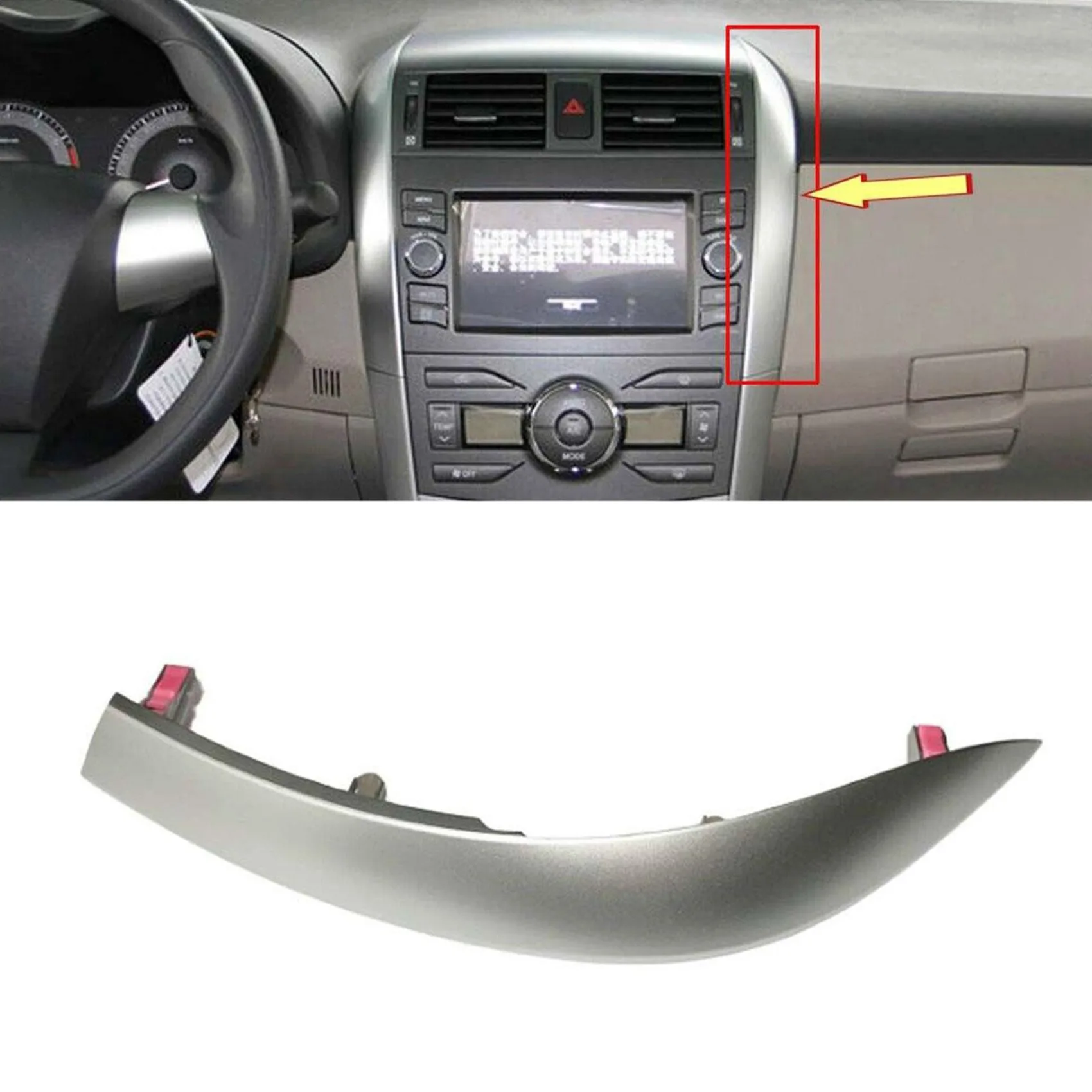 2 Stuks Dashboard Bekleding Cover Strip Voor Toyota Corolla Altis 2009 2010 2011 2012 2013 Centrale Controle Auto Styling