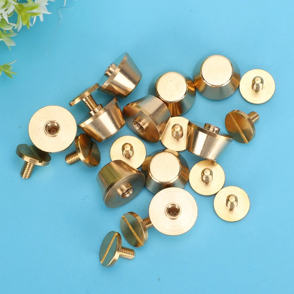 10Pcs 12mm Flat Stud Rivet Flat Head Design Brass Material Handbag Rivet Stud Nailhead Style Leather Craft Rivet For Shoes