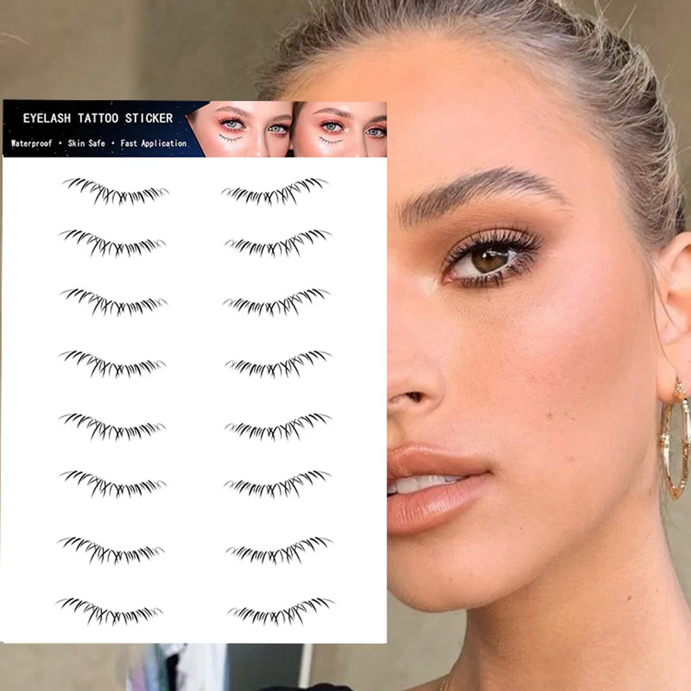 New Lower Eyelash Tattoo Stickers DIY Natural Lifelike False Eyelash Long-Lasting Waterproof Simulation 3D Eyelash For Beginner