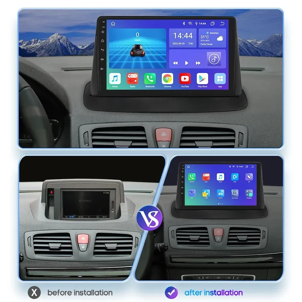 Radios Carplay Wireless Android Auto 4G WIFI GPS For Renault Megane 3 Fluence Samsung SM3 2008 - 2014 Multimedia Player radios